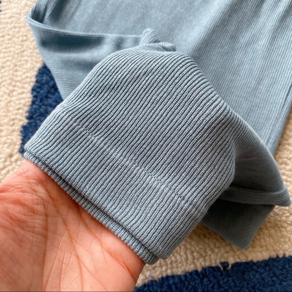 π ZARA TALL BOHO DUSTY BLUE SHEER HIGH WAIST WIDE LEG PANTS! - Picture 7 of 8